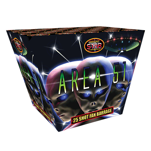 Area 51 25 Shot Fan Barrage Fireworks Display Kit from Home Delivery Fireworks
