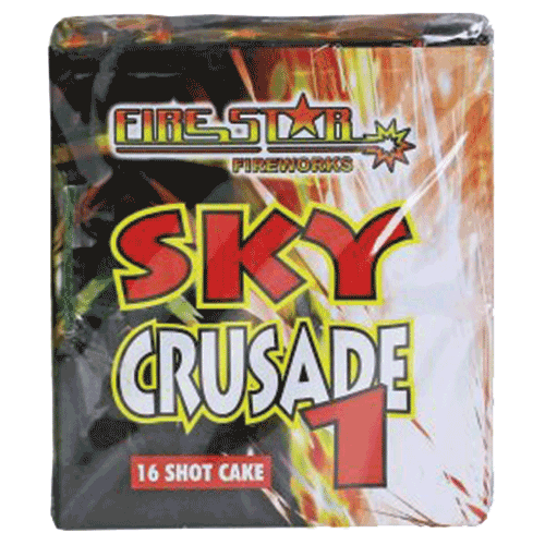 Sky Crusade 16 Shot Barrage Fireworks from Home Delivery Fireworks