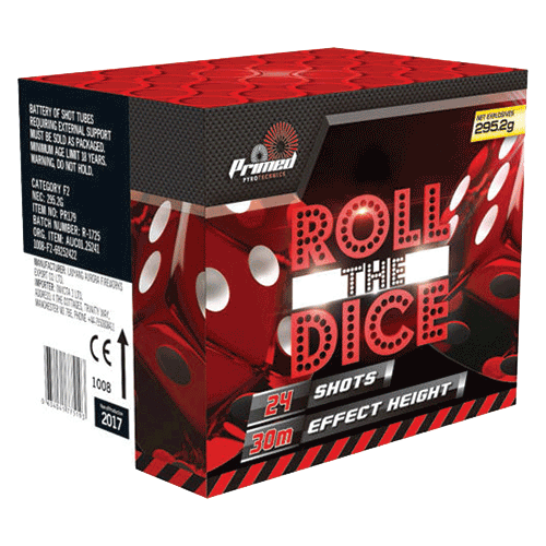 Roll The Dice 24 Shot Barrage Fireworks from Home Delivery Fireworks