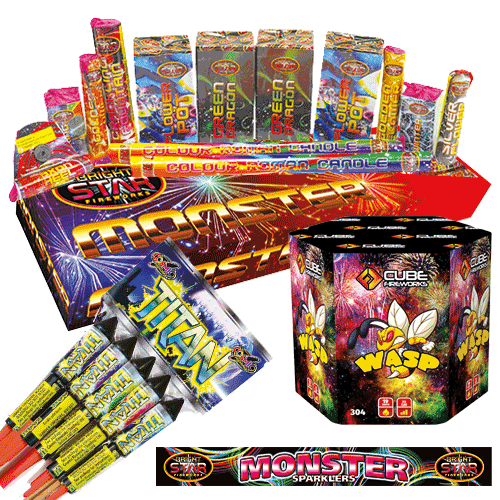 Monster Firework Bundle - Low Noise - 23pce